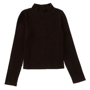 Copper Key Girls Black Mock Neck Long Sleeve Relaxed Fit Pullover Top size XL